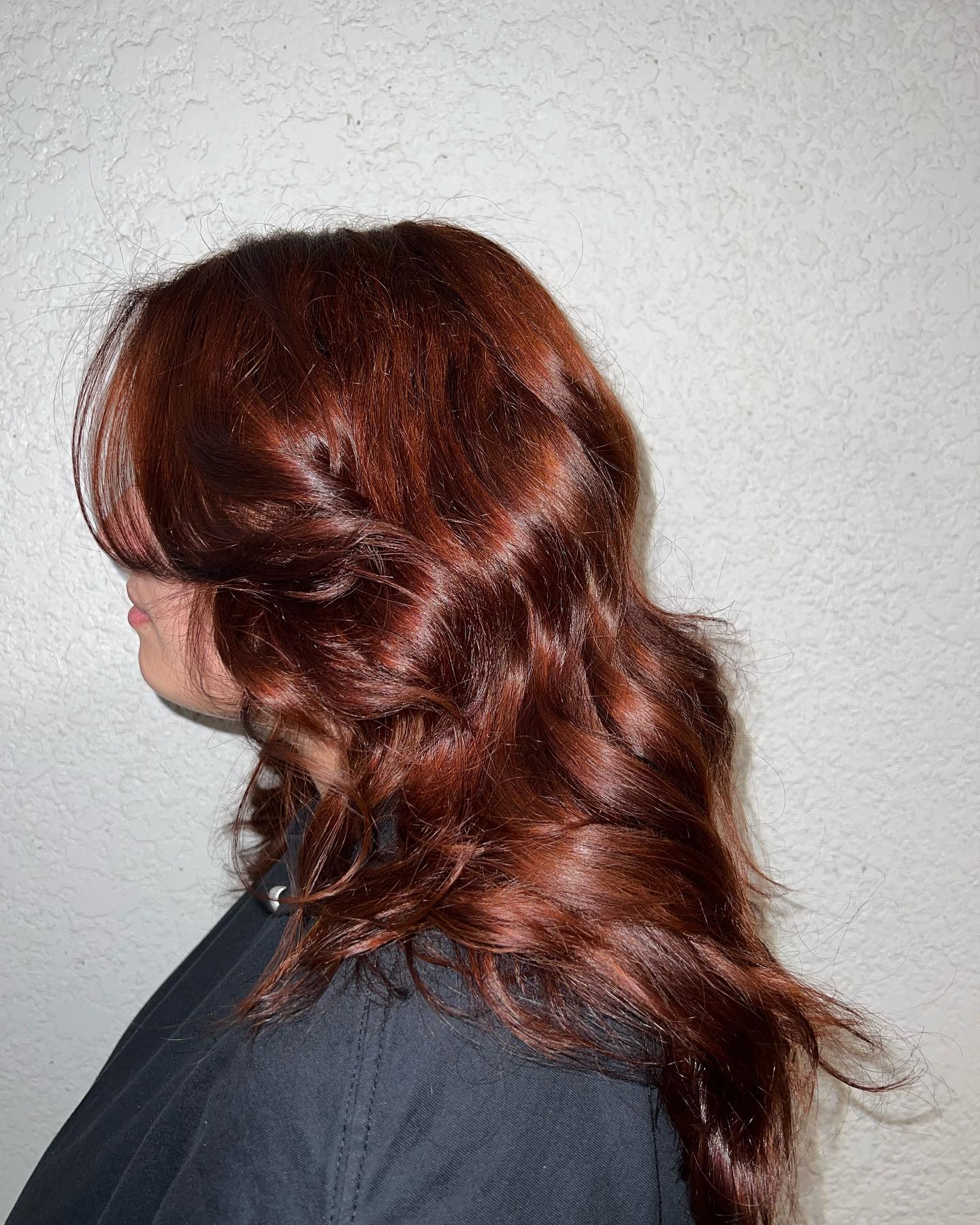 Dark copper color correction after lifting out layers of black dye
